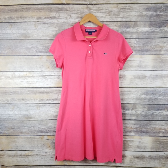 Vineyard Vines Dresses & Skirts - Vineyard Vines Bright Pink Polo Shirt Dress Large